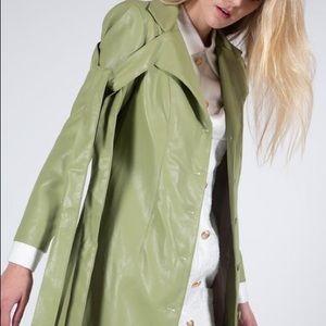 NWT Pea Green Vegan Leather (Pleather) Jacket